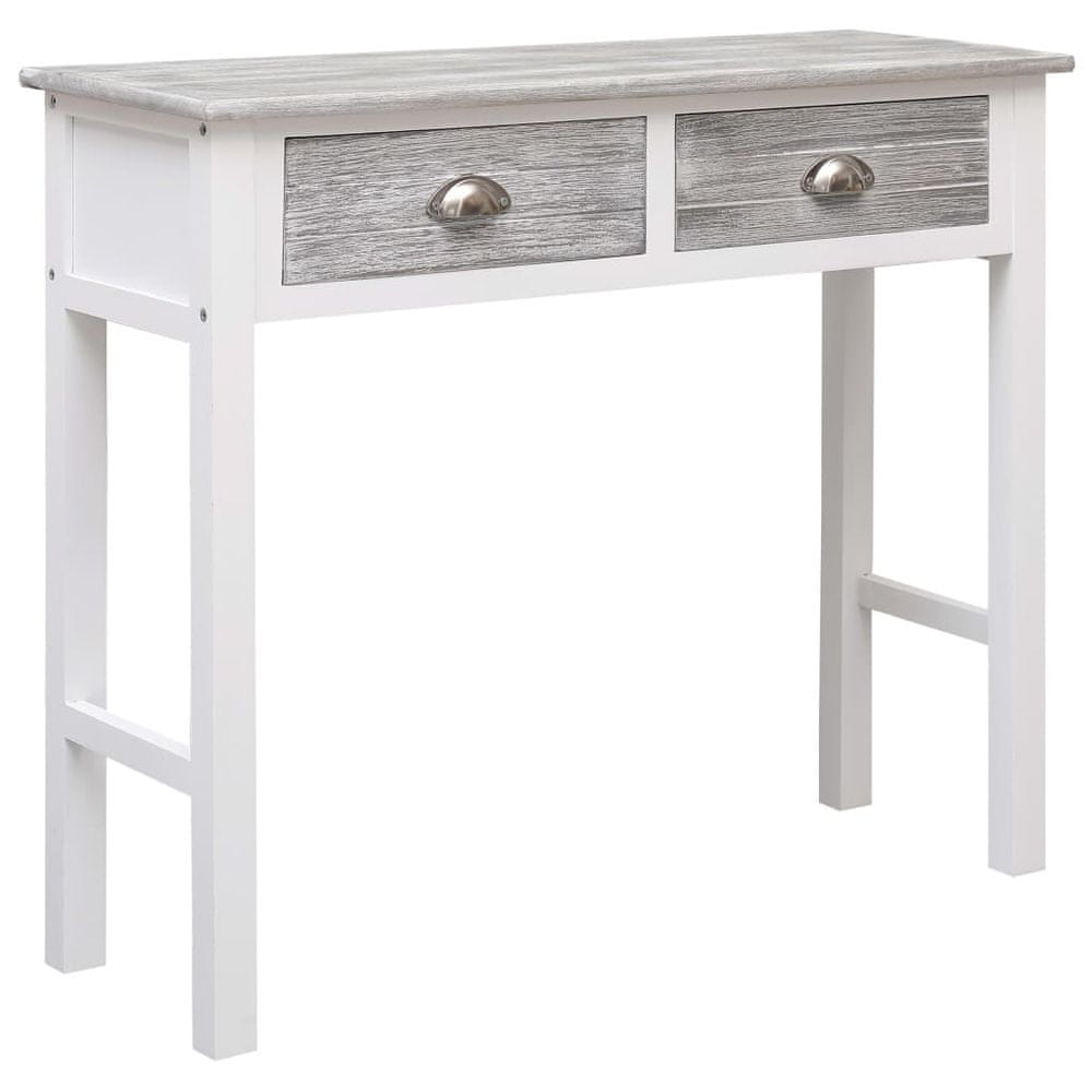 Vidaxl Konzolový stolík sivý 90x30x77 cm drevený